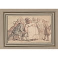 thumbnail image 2 of Thomas Rowlandson 14x11 Black Ornate Wood Framed Double Matted Museum Art Print Titled: Suitors (ca. 1780-1825), 2 of 5