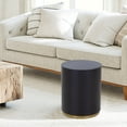 thumbnail image 4 of Kevinplus Black Coffee Table with Gold Rim Bottom End Table Round Wood Side Table for Living Room Bedroom, 4 of 10