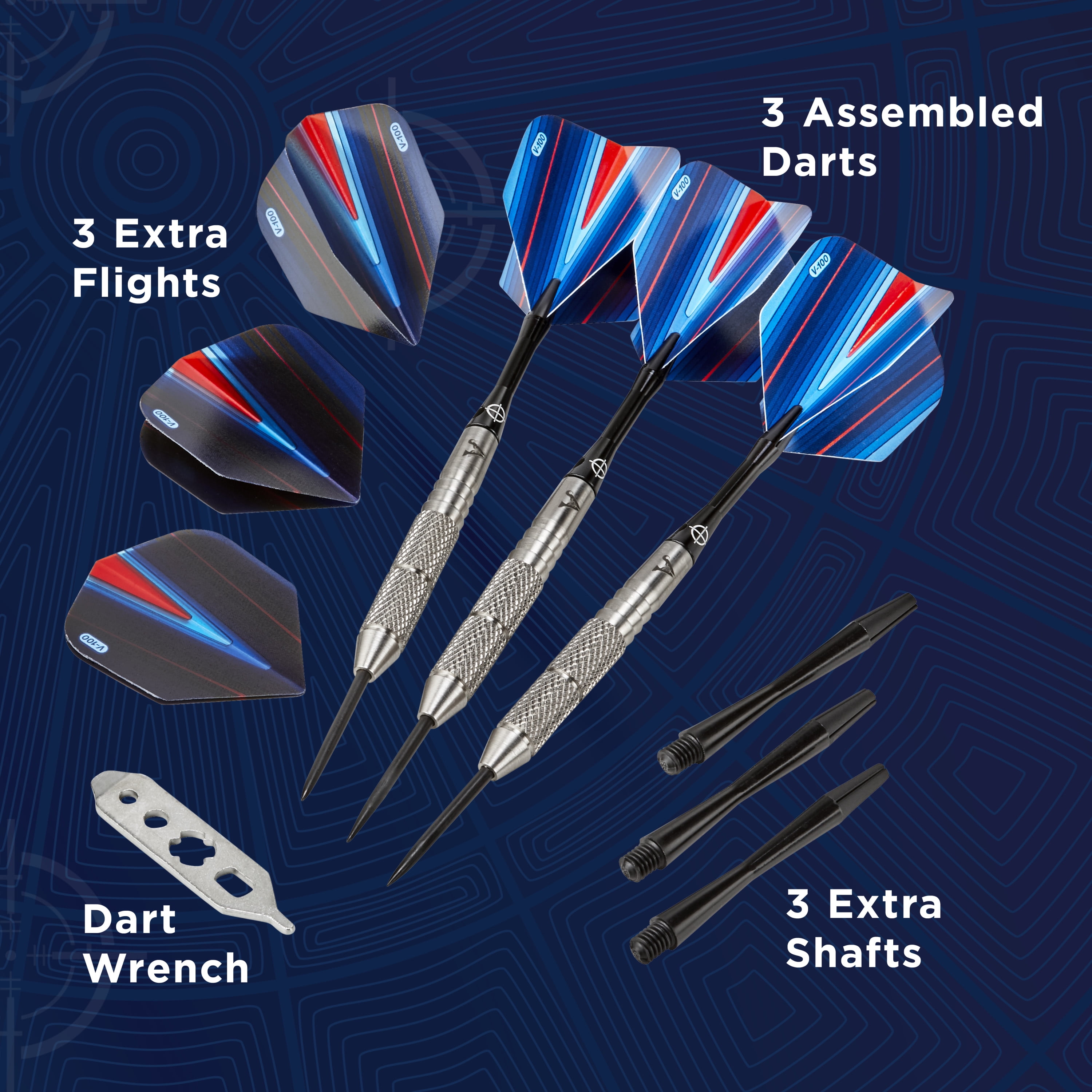 Viper Sidewinder 80% Tungsten Professional Steel Tip Dart Set, 25 Grams