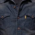 thumbnail image 3 of Tiweut Men's Leisure Denim Shirt Jackets Mens Slim Fit Long Sleeve Lapel Button Down Washed with Chest Pockets Regular Blouses Navy,S, 3 of 3