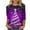 Purple, variant on Mgmyaa Women's Christmas Printed Round Neck 3/4 Sleeve Casual T-Shirt Graphic Tee Top