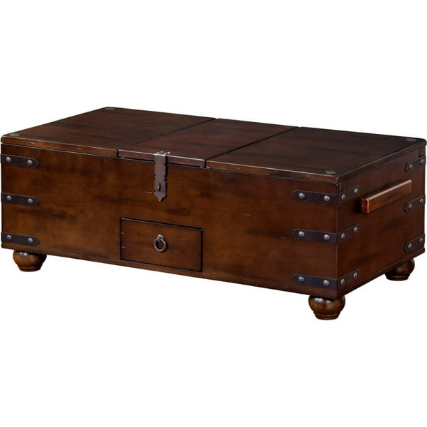 Sunny Designs Santa Fe Trunk Coffee Table With Dark Brown Finish 3166dc2 C Com - Brown Trunk Coffee Table