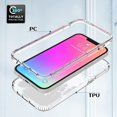 thumbnail image 3 of Compatible avec iPhone 13 Pro Max Étui (6.7 Pouces) Motif Fleur Transparent Couverture Complète 360 Pcs Dur + Silicone Souple TPU 2 en 1 Étui de Téléphone Résistante aux Rayures pour Femmes Filles-Violet Lavande, 3 of 7