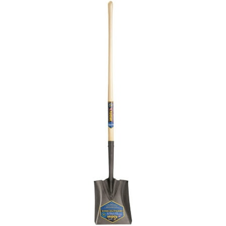 Kodiak Wood Shovels, 11 5/8 X 9 3/4 Squ Pt Blade, 47in White Ash Straight Handle