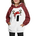 thumbnail image 5 of ITSAME Boys Girls Christmas Tops, Xmas Graphic with Pocket Plaid Long Sleeve Pullover Fashion Holiday Hoodie Red 7T, 5 of 5