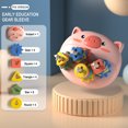 thumbnail image 1 of Fiudx juguetes para niños pequeños Juego de engranajes de cerdo, columna, Juguetes de bloques de construcción, enseñanza, juguetes de educación temprana para bebés y niños pequeños, 1 of 7