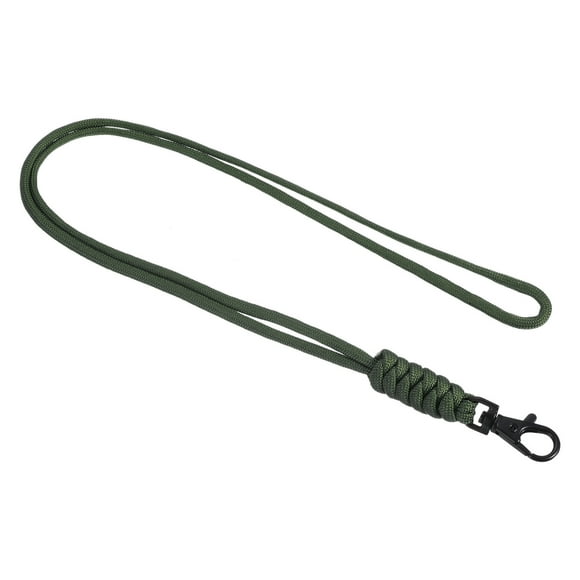 Uxcell 19" Paracord Lanyard Lobster Clasp Necklace Cord Badge Holder Strap, Green