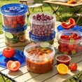 thumbnail image 3 of 6 Pack 16 Oz Plastic Food Storage Containers with Screw Lids, Airtight Leak-Proof Freezer Containers, Stackable Meal Prep Containers for Soup, Microwave & Dishwasher Safe, 3 of 5