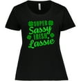 thumbnail image 3 of Inktastic Super Sassy Irish Lassy with Green 4 Leaf Clovers Women's Plus Size T-Shirt, 3 of 5