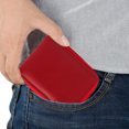 thumbnail image 3 of Cartera Hombre Piel Genuina Cierre Seguro Monedas Interiores en Tela Rojo, 3 of 8