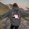 thumbnail image 4 of YDFCWXW Fall Hoodies for Women Oversized Halloween Cute Pumpkin Ghost Graphic Long Sleeve Sweatshirt With Pocket Pullover Shirt Top (Dark Gray, S), 4 of 5