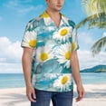 thumbnail image 5 of Balery Daisy Flowers Print Men's Hawaiian Shirts Short Sleeve Beach Shirt Relaxed Fit Vacation Button Down Shirts-Medium, 5 of 9