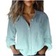 thumbnail image 1 of Blusas para las Mujeres Casual Verano Cuello en V Suelto Manga Larga Botón Sólido Abajo Relajado Ajuste Superior, Vestido de Camisa de Vaquero Mujeres, 1 of 6