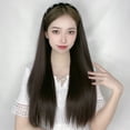 thumbnail image 2 of Peluca con banda para el cabello estilo coreano con cubierta de pelo largo y rizado negro Peluca con cubierta de media cabeza en forma de U para mujer, 2 of 4