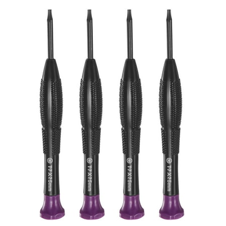 

Precision Torx Screwdriver T7 Star Head Swivel Lid Nonslip Plastic Handle 4 Pack