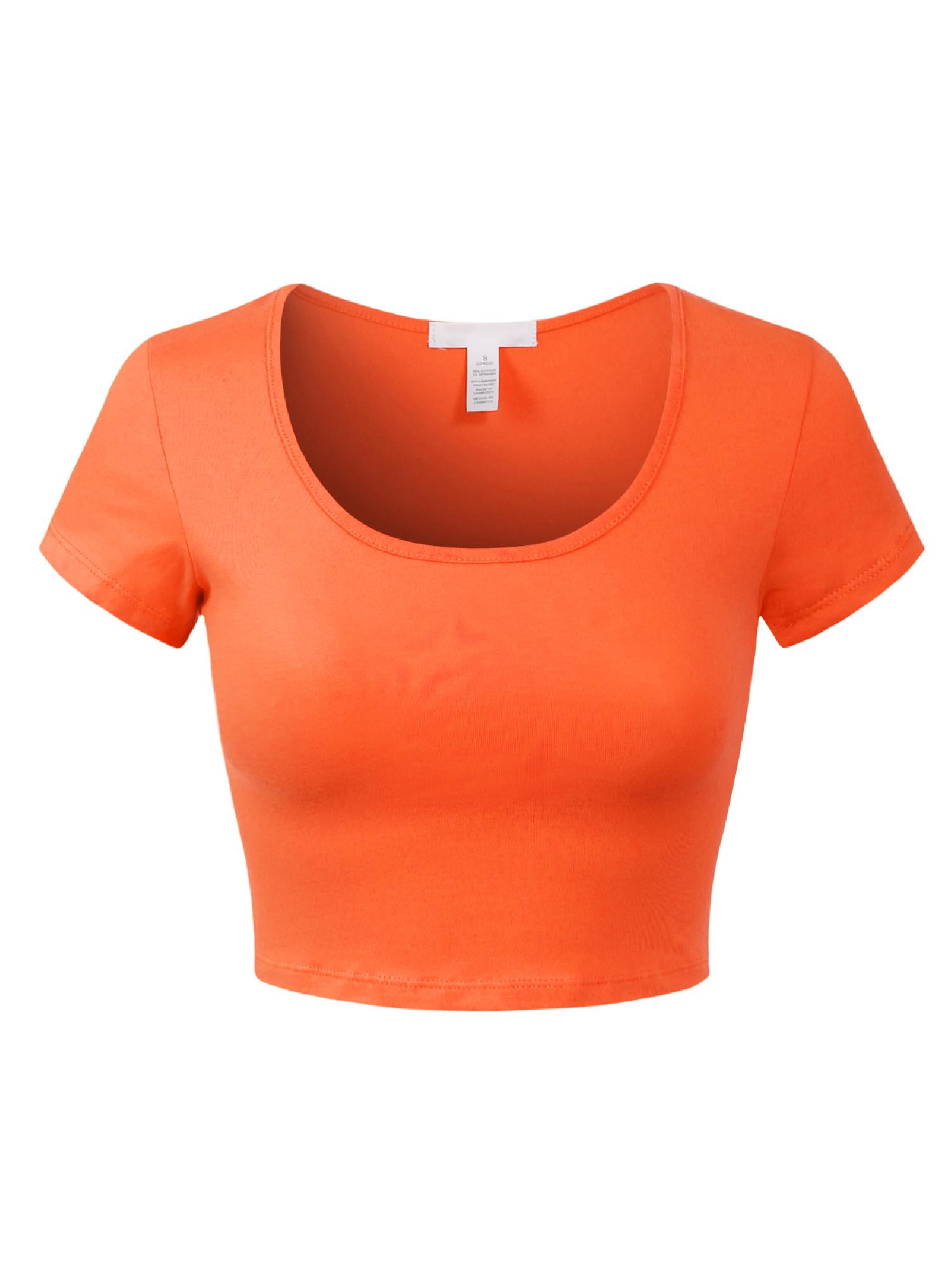 MixMatchy Women's Cotton Solid Scoop Neck Cap Sleeve Crop Top