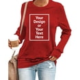 thumbnail image 4 of Customizable Women's Hoodless Sweatshirt DIY Photo Text Design Comfortable Casual Fashion Top, 4 of 7