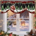 thumbnail image 4 of Tie Up Valance Curtain for Kitchen,Santa Claus Reindeer Cottage Rod Pocket Short Curtains Adjustable Tie-Up Shade Valances,Red Black Plaid Window Treatment for Bathroom Living Room Bedroom, 4 of 8
