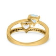 thumbnail image 5 of Yellow Tone, Simulated Cubic Zirconia Size-6 Heart Promise Ring Double Heart Created White Opal 925 Sterling Silver, 5 of 7