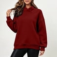 thumbnail image 3 of Horkkom Mock Neck Sweatshirt Solid Color Casual Long Sleeve Tops Oversized Pullover Fall Sweatshirt XL, 3 of 6