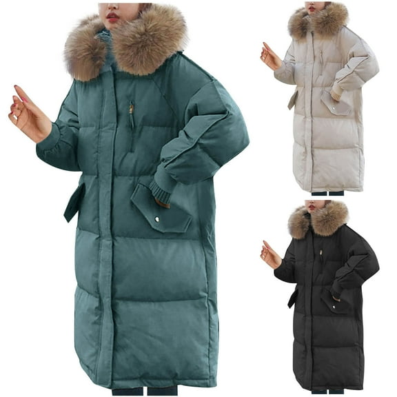 Antinious Plus Size Hooded Puffer Jacket Womens Long Sleeve Warm Solid Casual Zipper Padded Quilted Jackets,Womens Winter Coats,Trench Coat Women,Army Green,S