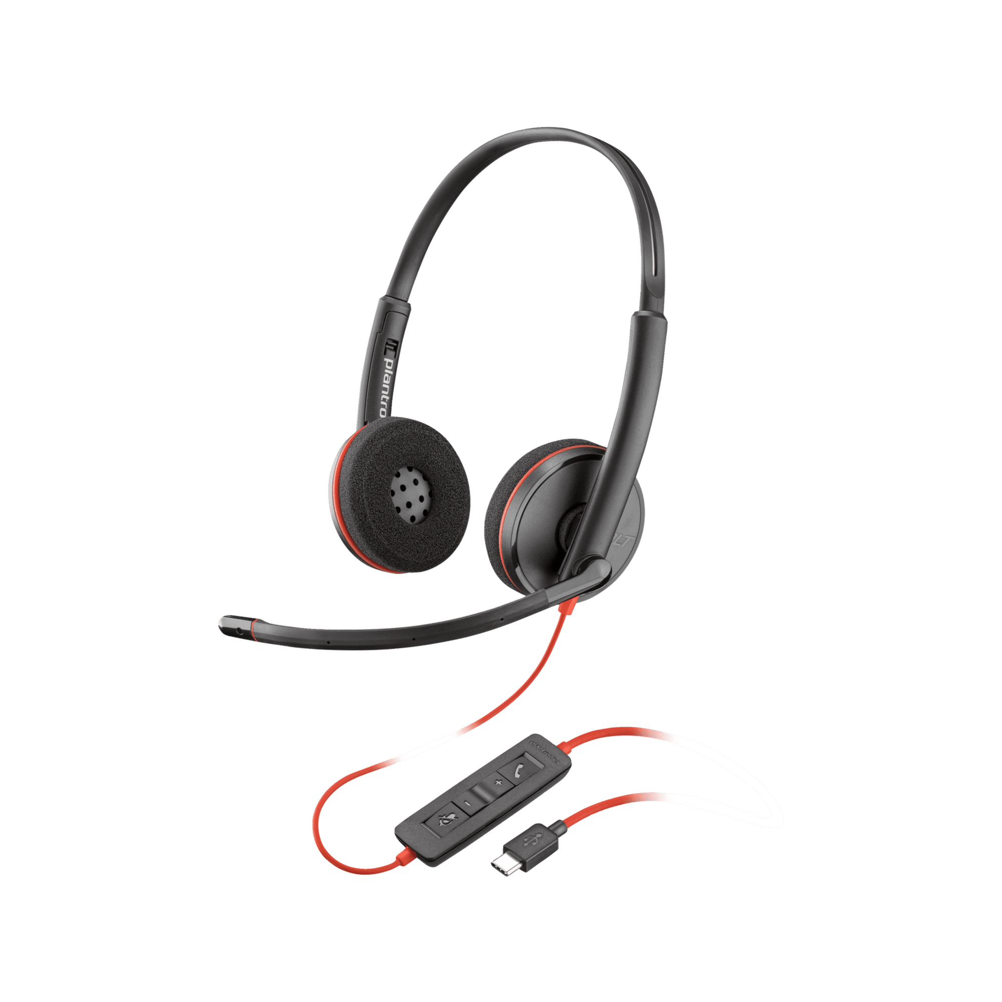 HP Poly Plantronics Blackwire 3220 On-Ear Mono Headset, Black