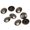 Gunmetal, variant on Mibo 6pcs ABS Metal Plated Military Look Shank Button with Initialized Emblem - 40L(25mm) - Gunmetal