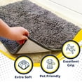 thumbnail image 5 of Muddy Mat® SHOWN ON TV Highly Absorbent Microfiber Door Mat and Pet Rug Non Slip Thick Washable Area and Bath Mat Soft Chenille for Kitchen Bathroom Bedroom Indoor and Outdoor - Grey Medium 30"X19", 5 of 6