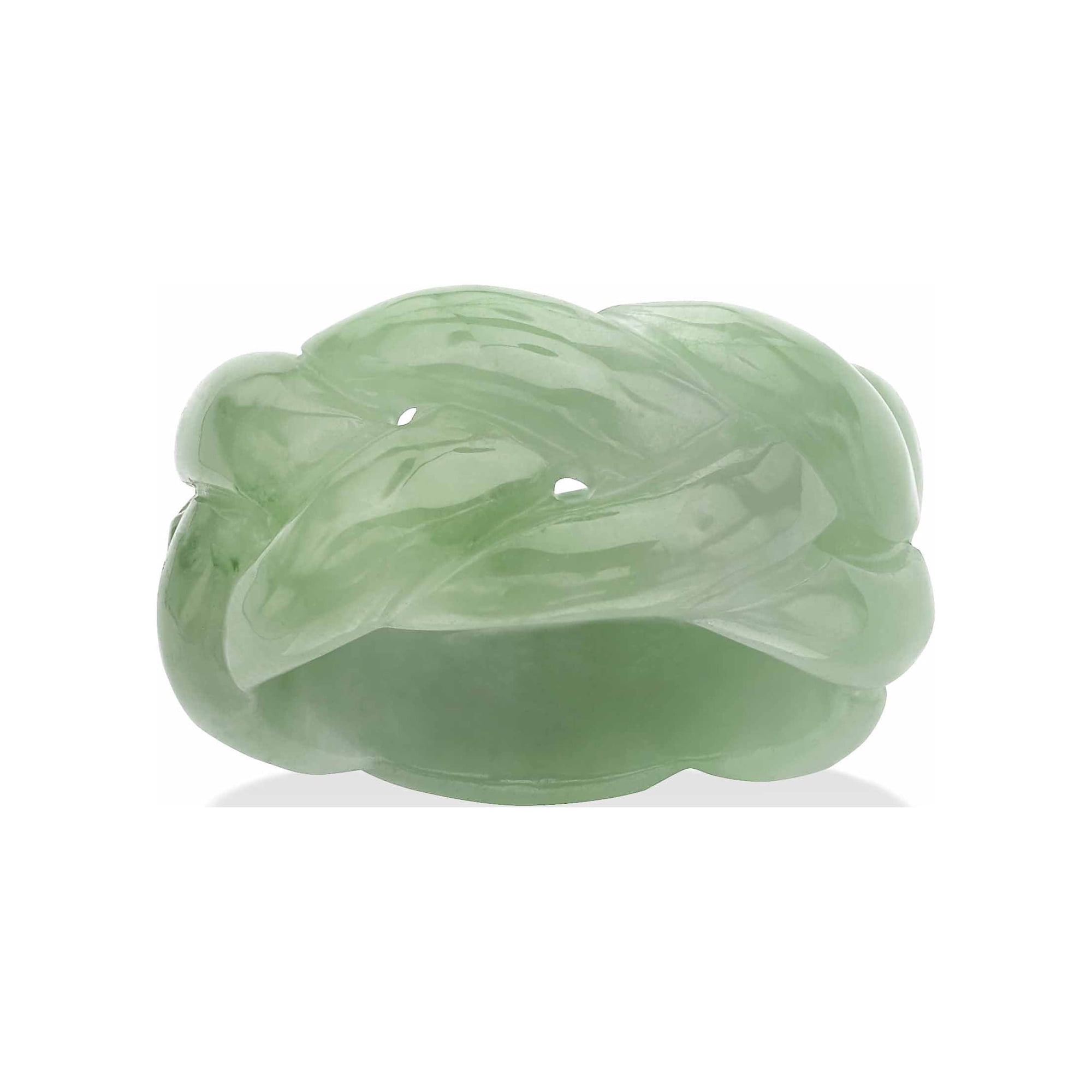 PalmBeach Jewelry Genuine Green Jade Braided Eternity Ring