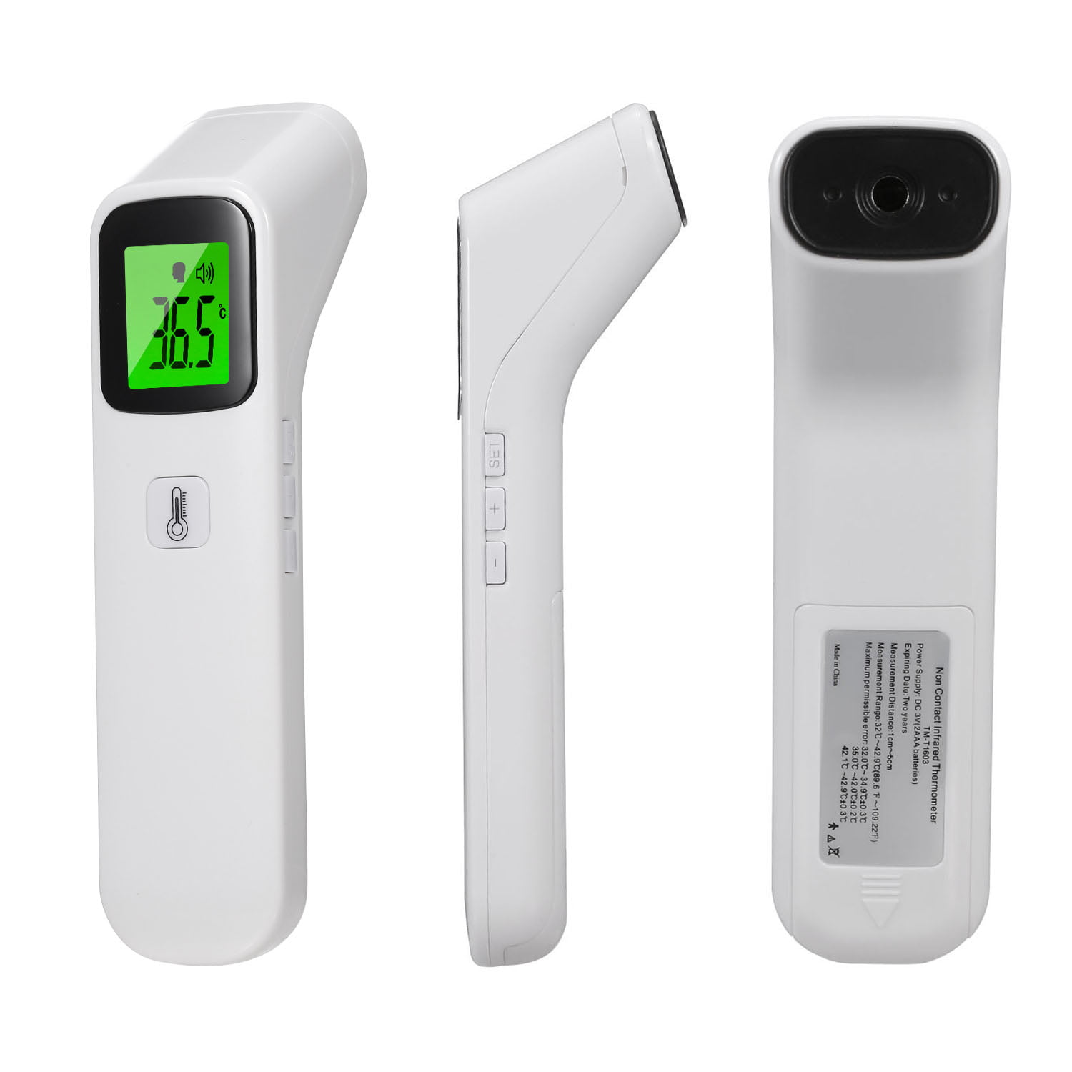 Temperature Measurement 3-Color Backlight ℃/℉ Unit Switch Janhiny Non-Contact Infrared 1 Second Accurate Reading for Children and Adults 