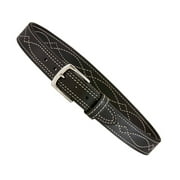 Aker Leather Fancy Stitch Belt, 1-1/2, 36 in, Plain, Black