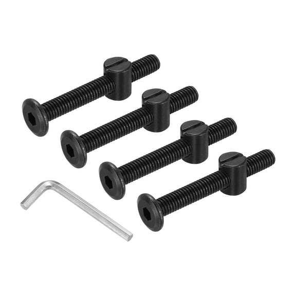 Uxcell Furniture Bolt Nut Set, 4 Pcs M8 x 60 mm Flat Head Hex Socket Cap Screws Bolts