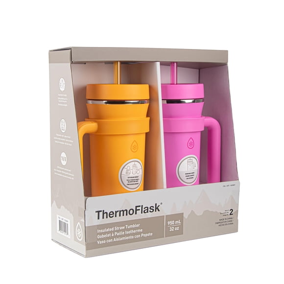 Vaso Thermoflask Premium de acero inoxidable de 946 ml, paquete de 2