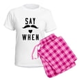 thumbnail image 5 of CafePress - Say When Women's Light Pajamas - Women's Short Sleeve Print T-Shirt and Pants Light Cotton Pajama Set, 5 of 7