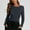 Dark Gray, variant on Long Sleeve Shirts for Women Solid Color Sexy Crew Neck Fitted Casual Tee Fall Fashion Slim Basic Tops