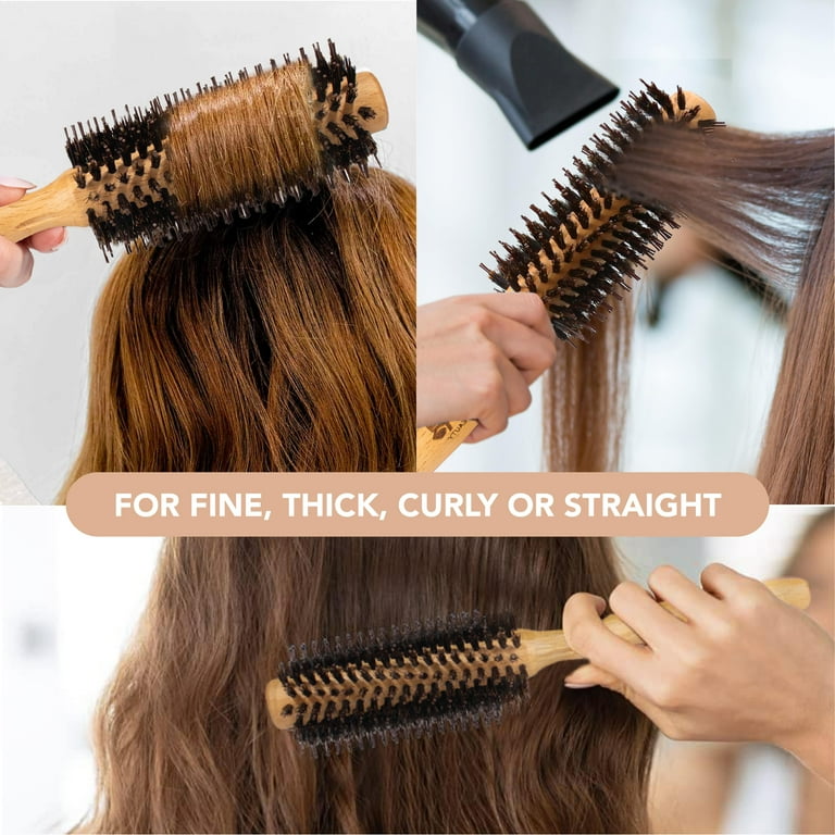 TADA Beauty Wooden Anti-Static Round Hair Brush