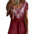 thumbnail image 3 of Gvmfive Women Summer Boho Printed T-shirt Dress Short Sleeve Casual Loose Dress, 3 of 5