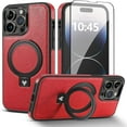 thumbnail image 1 of Designed for  14 Pro Max Leather Case [Compatible with Mag-Safe] with Stand  Shockproof Back Slim Protective Phone Case for Men Women  6.7”, 1 of 6