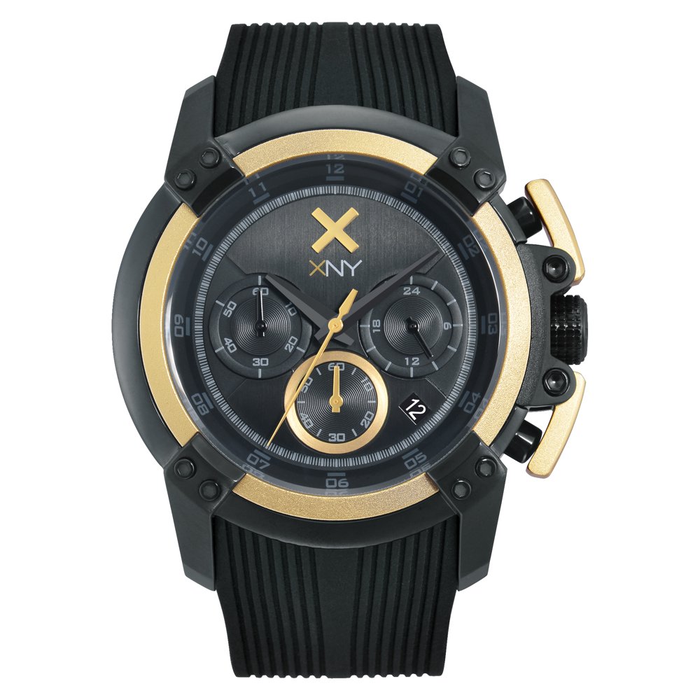 XNY XNY Men's Black GoldTone Rubber Band Watch BV8118X1 Walmart