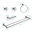 thumbnail image 7 of Space-saving 5-Piece Bathroom Towel Rack Set, Wall-Mounted, Durable  Stainless Steel, Hidden Screw Design, Chrome, 7 of 7