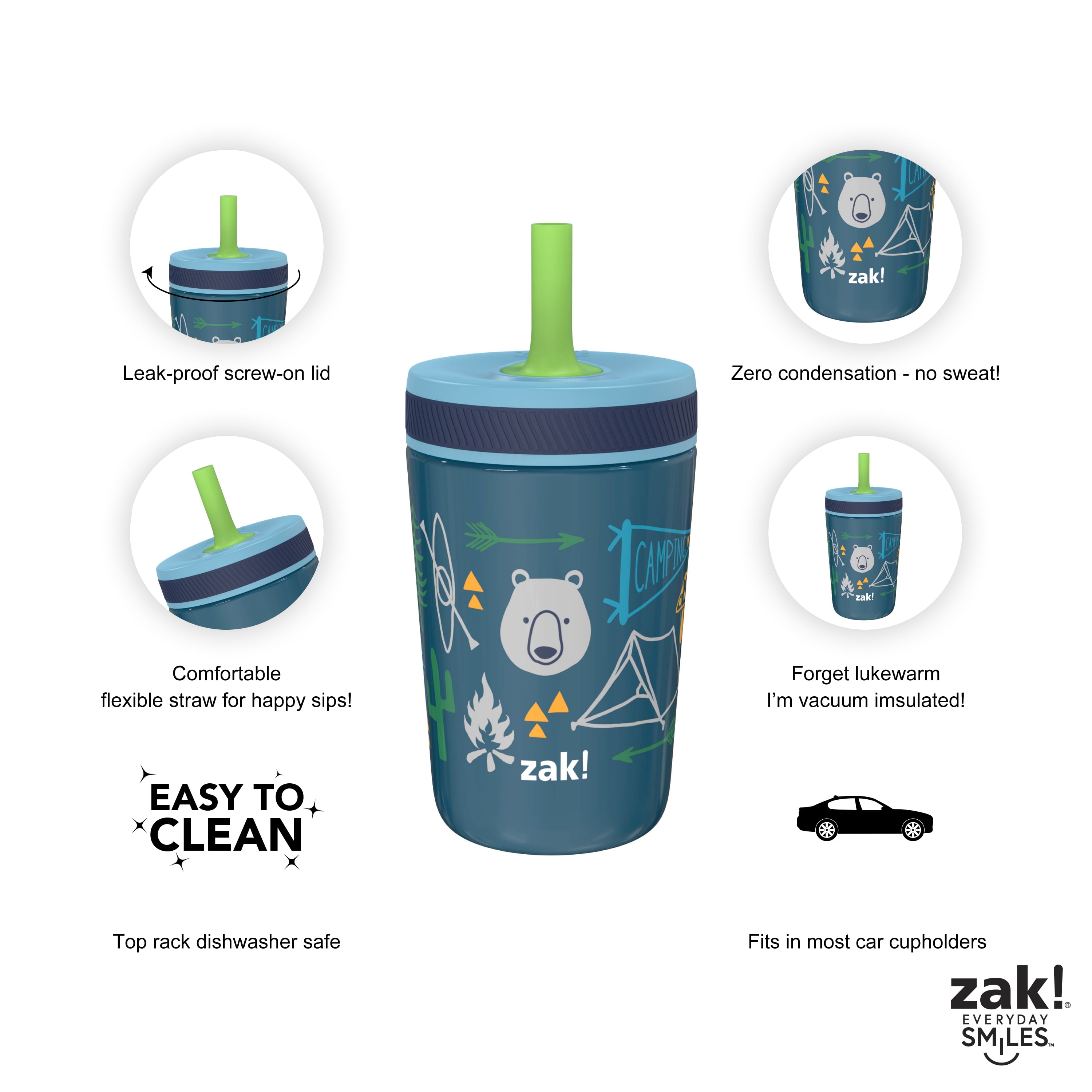 Zak! Designs Frozen 2 Leak-Proof Tumbler with Flexible Straw, 15 oz - Fry's  Food Stores