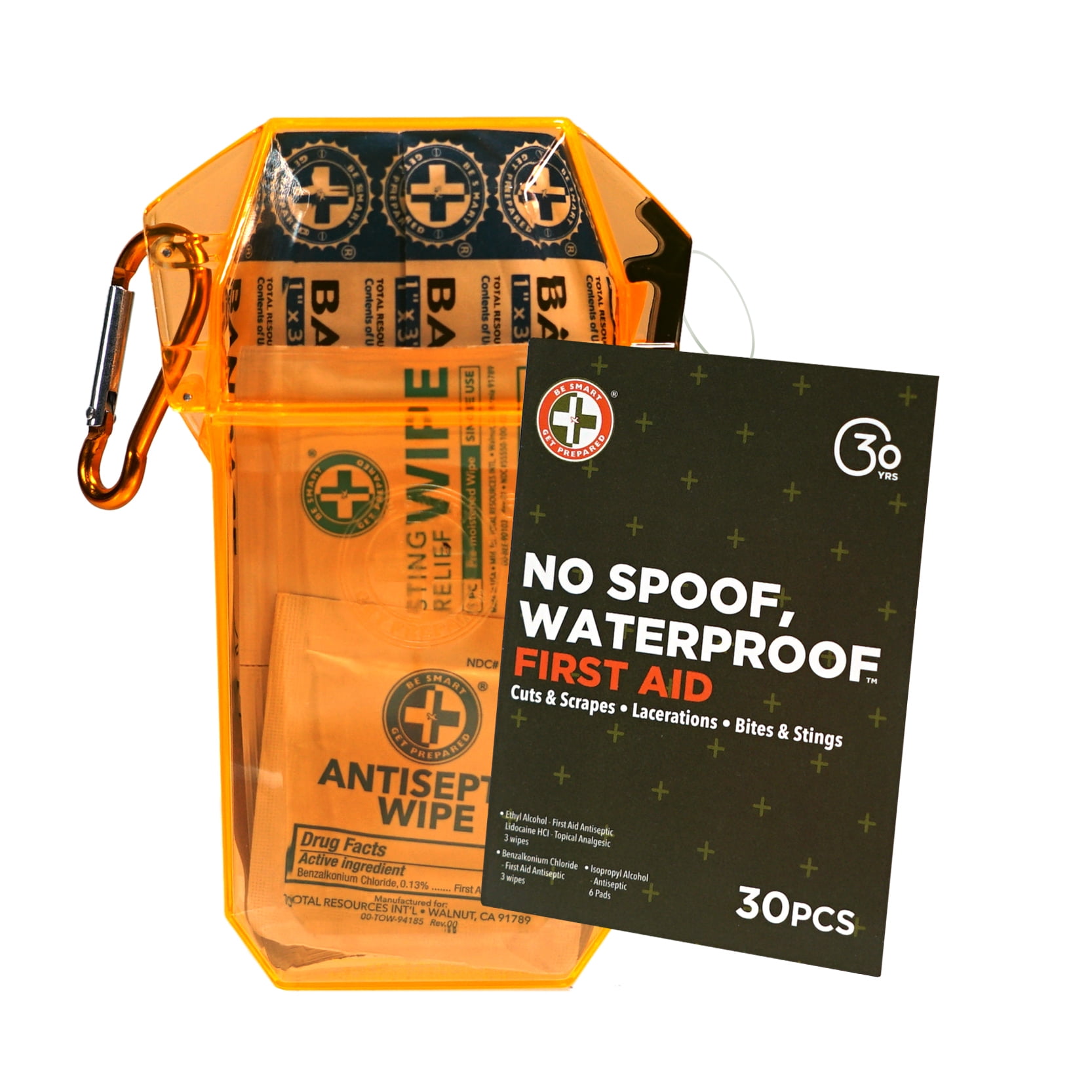Be Smart Get Prepared Outdoor First Aid - No Spoof, Waterproof, 30 Pcs