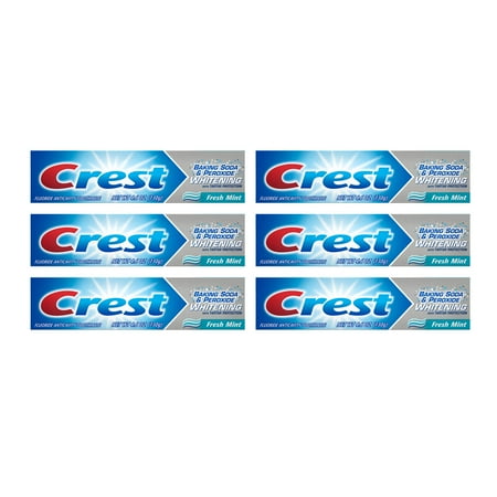 (3 pack) Crest Baking Soda & Peroxide Whitening with Tartar Protection Toothpaste (Choose Your Count), Fresh Mint, 6.4 oz