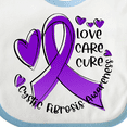 thumbnail image 4 of Inktastic Love, Care, Cure Cystic Fibrosis Awareness Purple Ribbon Boys or Girls Baby Bib, 4 of 4