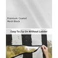 thumbnail image 6 of 4th of July RV Awning Sun Shade Screen 9'X15.3' American USA Flag Mesh Sunscreen Black White And Blue Line Awning Shade Screen with Zipper UV Blocker Completed Kits for RV Motorhome Camper Trailer, 6 of 7