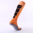 thumbnail image 3 of CUZIBR Cozy Socks Men Tall Socks Color Block Soft Football Basketball Sports Stockings Casual Knee High Socks Casual Breathable Socks,Orange,One Size, 3 of 5