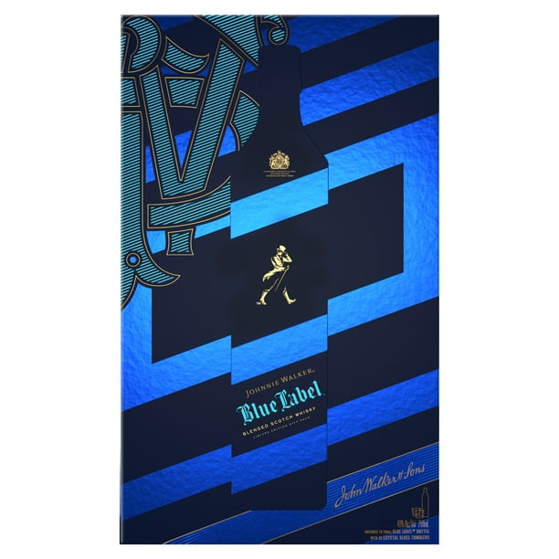 【グラス付】Johnnie Walker Blue Label 750ml Johnnie Walker Blue Label with 2 Glasses 750ml - Oak and Barrel