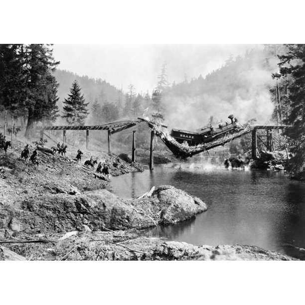 Buster Keaton The General Na Civil War Era Locomotive Crashes Into The Rock River In Buster Keaton S 1927 Film The General Poster Print By 24 X 36 Walmart Com Walmart Com