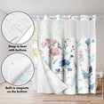 thumbnail image 6 of Americanflat 72x75 Hookless Shower Curtain - Floral Blue and Pink Shower Curtain with Sheer Panel, Snap-In Liner, and Grommets - 100% Polyester, 6 of 8