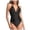Black, variant on Womens Retro One Piece Swimsuit with Tummy Control, Ruched Vintage Bathing Suit for Long Torso & Curvy Figures, Halter Neck